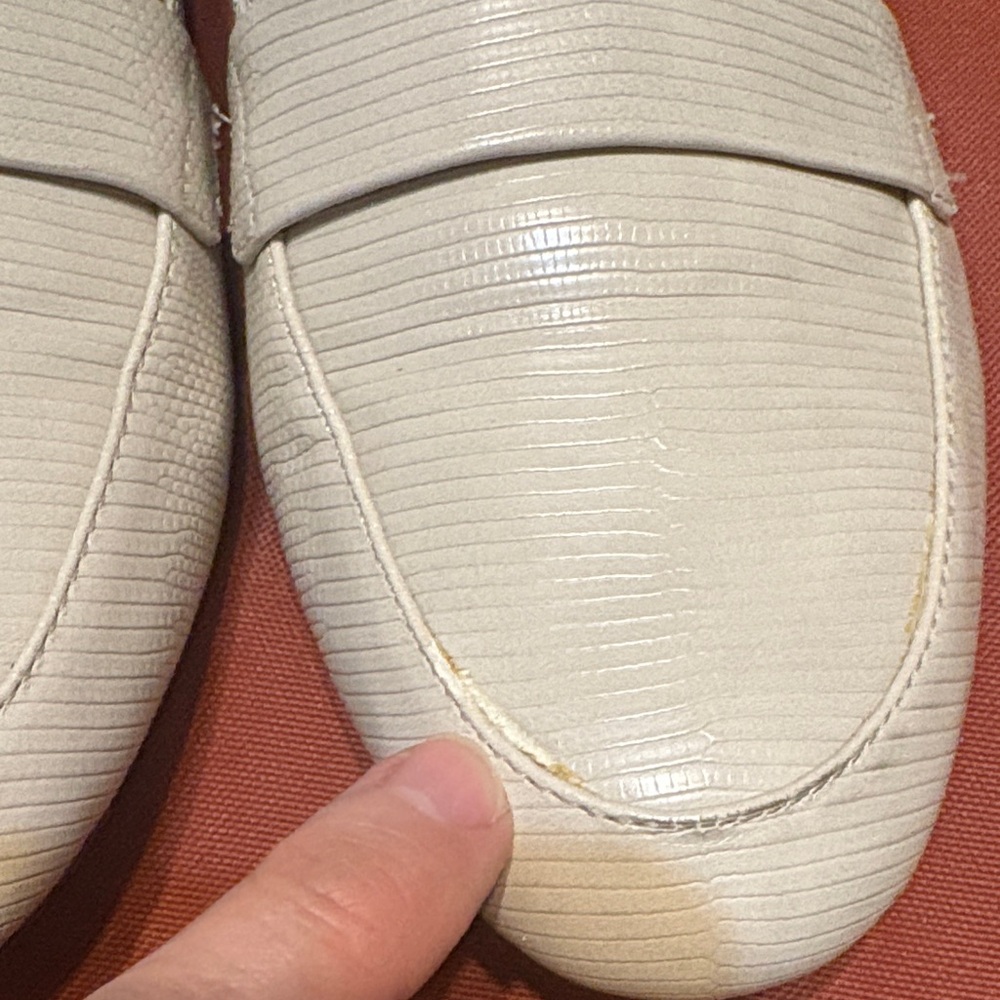 Array Cream Textured Loafers - Picture 2 of 14